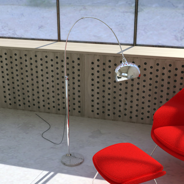 3ds curved floor lamp metal - Floor Lamp 02... by Lajhar 